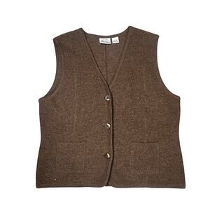 Vintage Brown Wool Button Up Vest